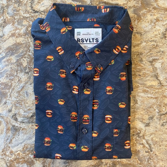 RSVLTS Men’s Short Sleeve KunuFlex ‘Burgers’ Shirt - XL - Picture 6 of 6